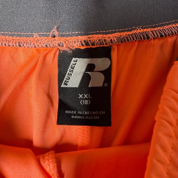 Russell Boys Orange Athletic Basketball Shorts With Elastic Waist - Picture 3 of 3